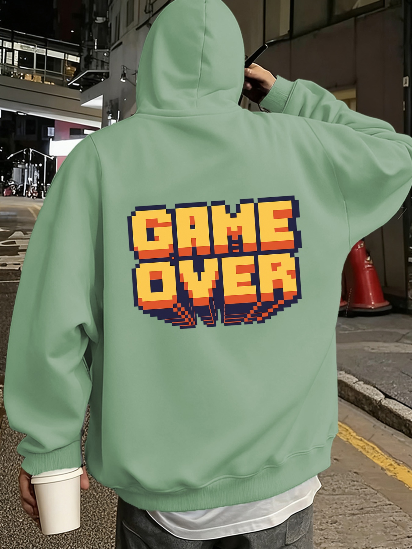 herren retro 80er video game grafik kapuzenpullover - retro gaming design mit game over text
