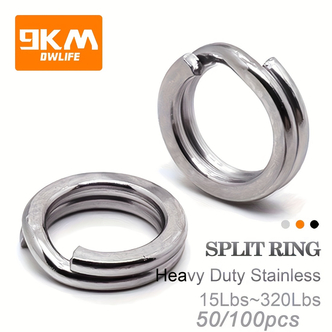 

50~100pcs Stainless Steel Split Rings For Saltwater And Freshwater Fishing - 15lb To 320lb Strength