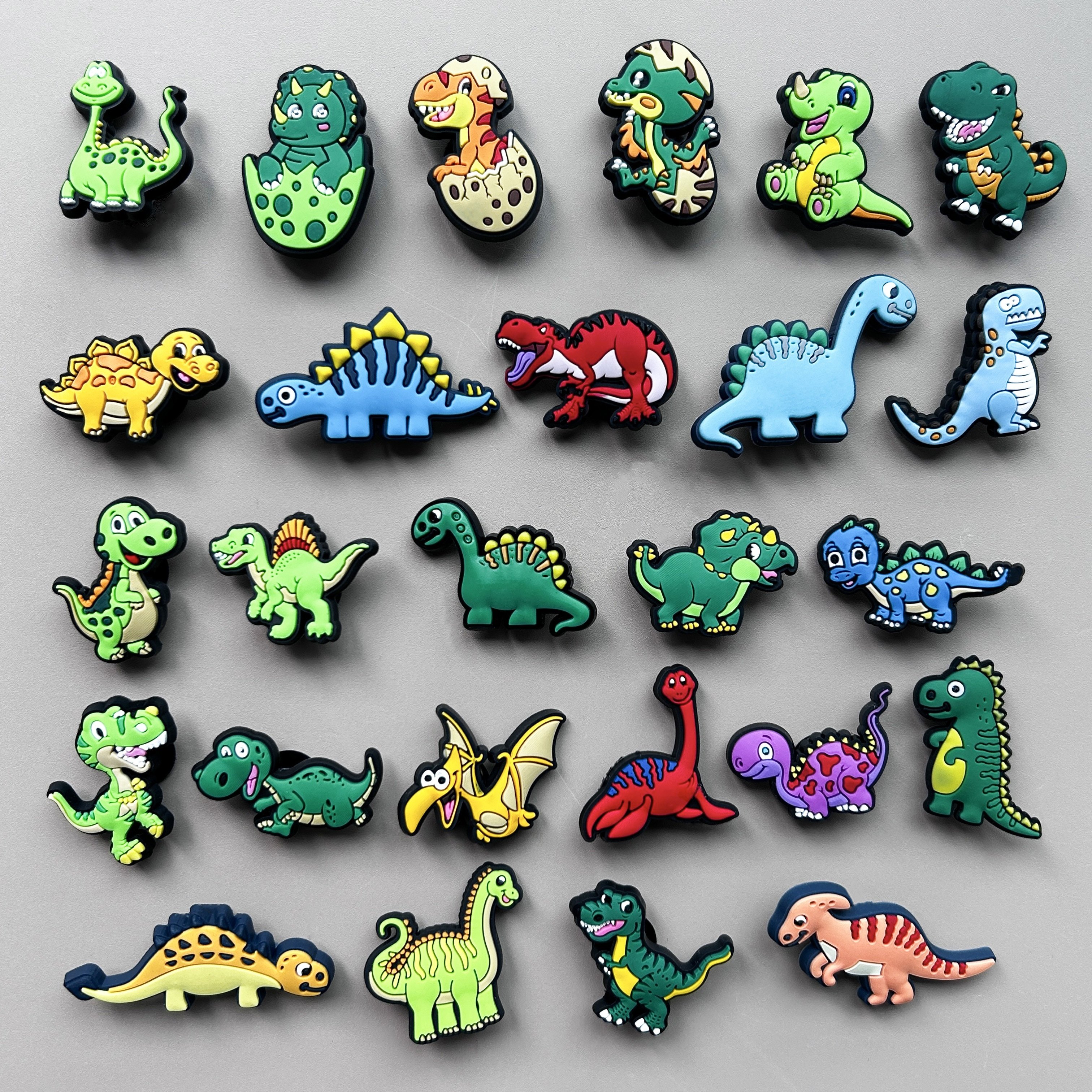 

26pcs Dinosaur Series Shoe Charms Set - Pvc, Diy Sandals & Slides Accessories