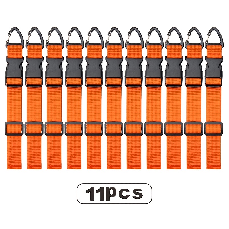 TEMU 11pcs Heavy-duty Adjustable Extension Organizer Belt With Storage Shelf System - Orange Polypropylene Panel Suitable For Studio, Garage