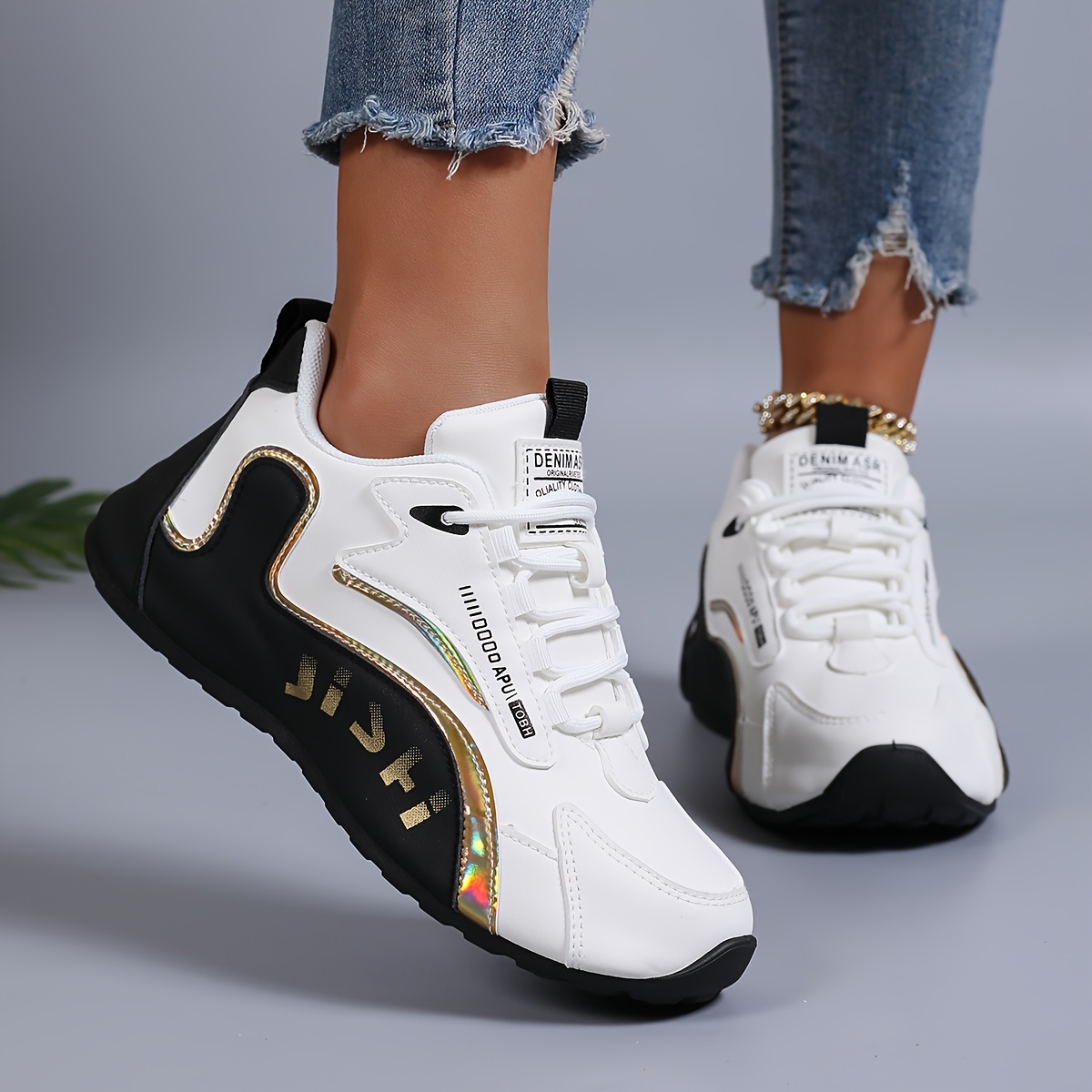 Image of 1 Pair Of Women's Platform Shoes, For , Breathable And Comfortable, Plus Size Women's Shoes, For Sports And Leisure, Outdoor Activities, Women Shoes, Sneakers