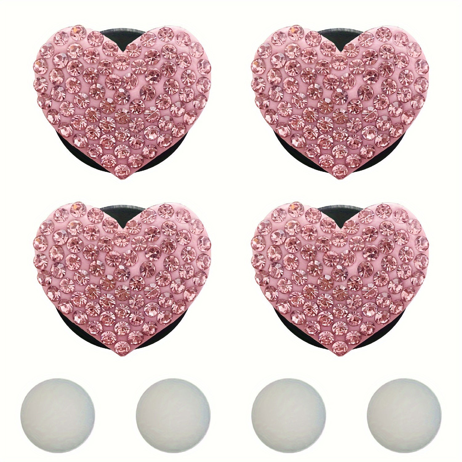 

4pcs Car Hanging Ornament, Heart-shaped Clip, Decoration Car Jewelry