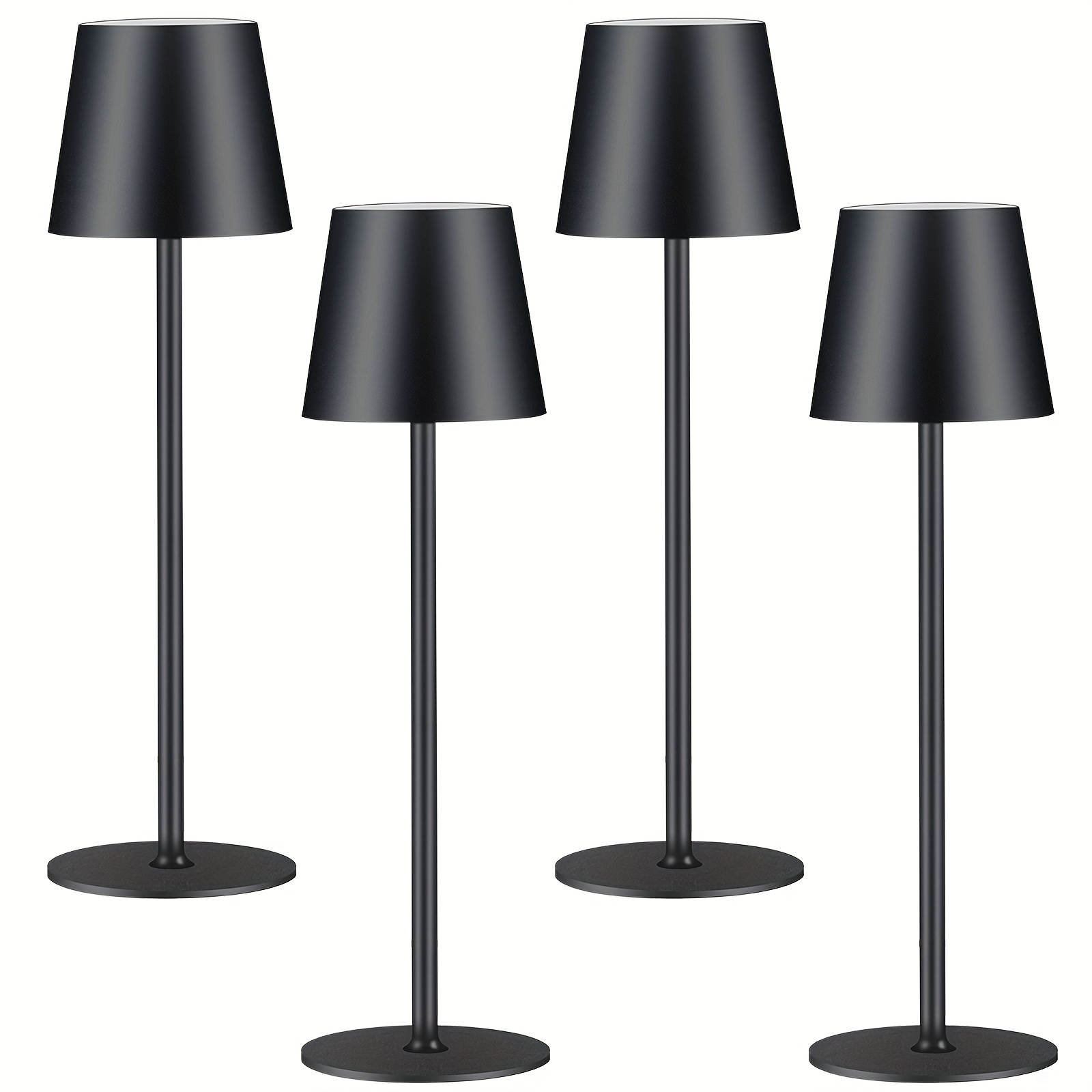 E-shop 2/4er-Packung Kabellose Tischlampen, Wiederaufladbare Lampen, Touch-Steuerung, 3 Farbtemperaturen, Dimmbar, IPX7 LED Tragbare Kabellose Lampe,