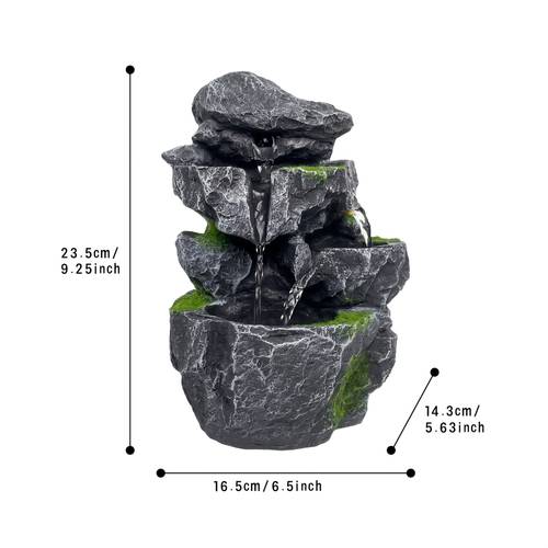 item picture 1pc indoor fountain tabletop waterfall fountain relaxation water feature shui zen meditation desktop fountain with led light for home and office indoor spaces decor holiday gifts spring summer decorations
