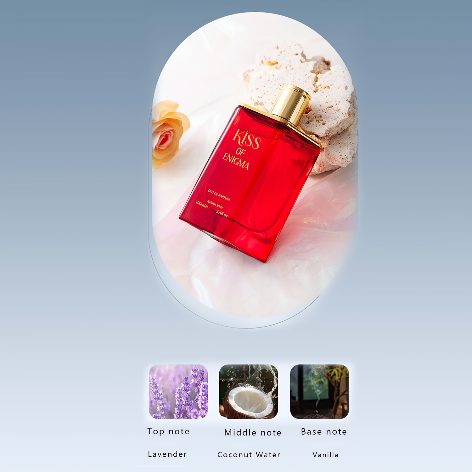 Mystery Kiss Women'S Eau De Toilette 100ml/3.4oz Long-Lasting Floral Scent Perfume - Elegant Red Liquid Perfume with Golden Cap, Daily Wear & Special Occasions, Sensitive Light Safe, 2025 Latest Edition, Sophisticated Gift for Women