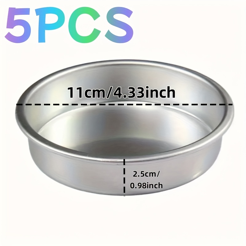 Image of 5 Aluminum Round Baking Pans, , Oven-safe, Easy-to-clean Baking Tools Suitable For , Cakes, , , Multi-functional Kitchen Cookware Suitable For Holiday Gatherings, Parties, Birthdays, Gatherings