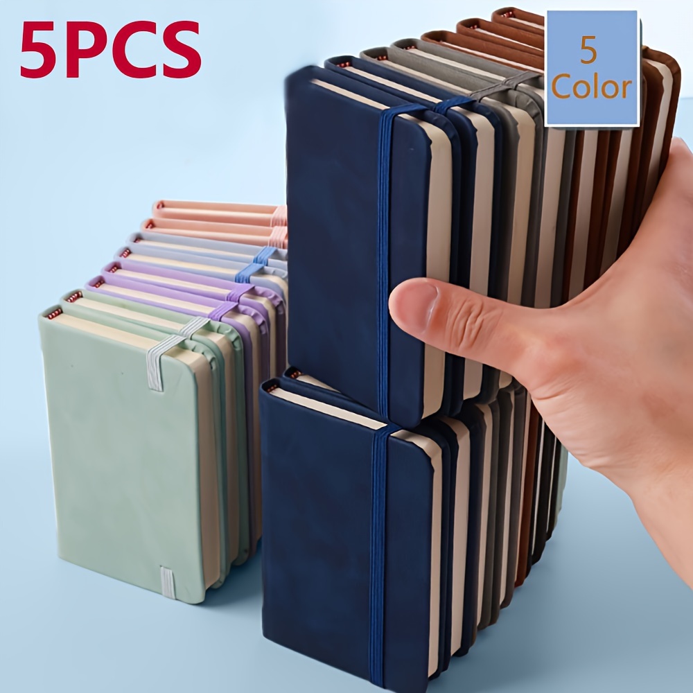 

5pcs Leather Pocket Notebook, Portable Mini Diary, Personal Organizer, A Set Of Multi-colored Small Diary