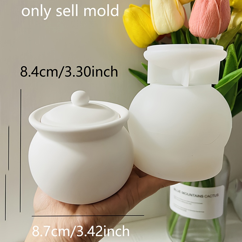Image of Kit For Making Concrete Candle Holders Using Silicone Resin Molds For Home Decoration