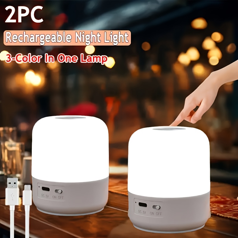TEMU 2pcs Pbedside Night Light For Bedroom, Soft Lighting, Energy-saving Led Night Lamp, Decor Lamp, Cozy Ambient Light, Bedside Lamp, Bedroom