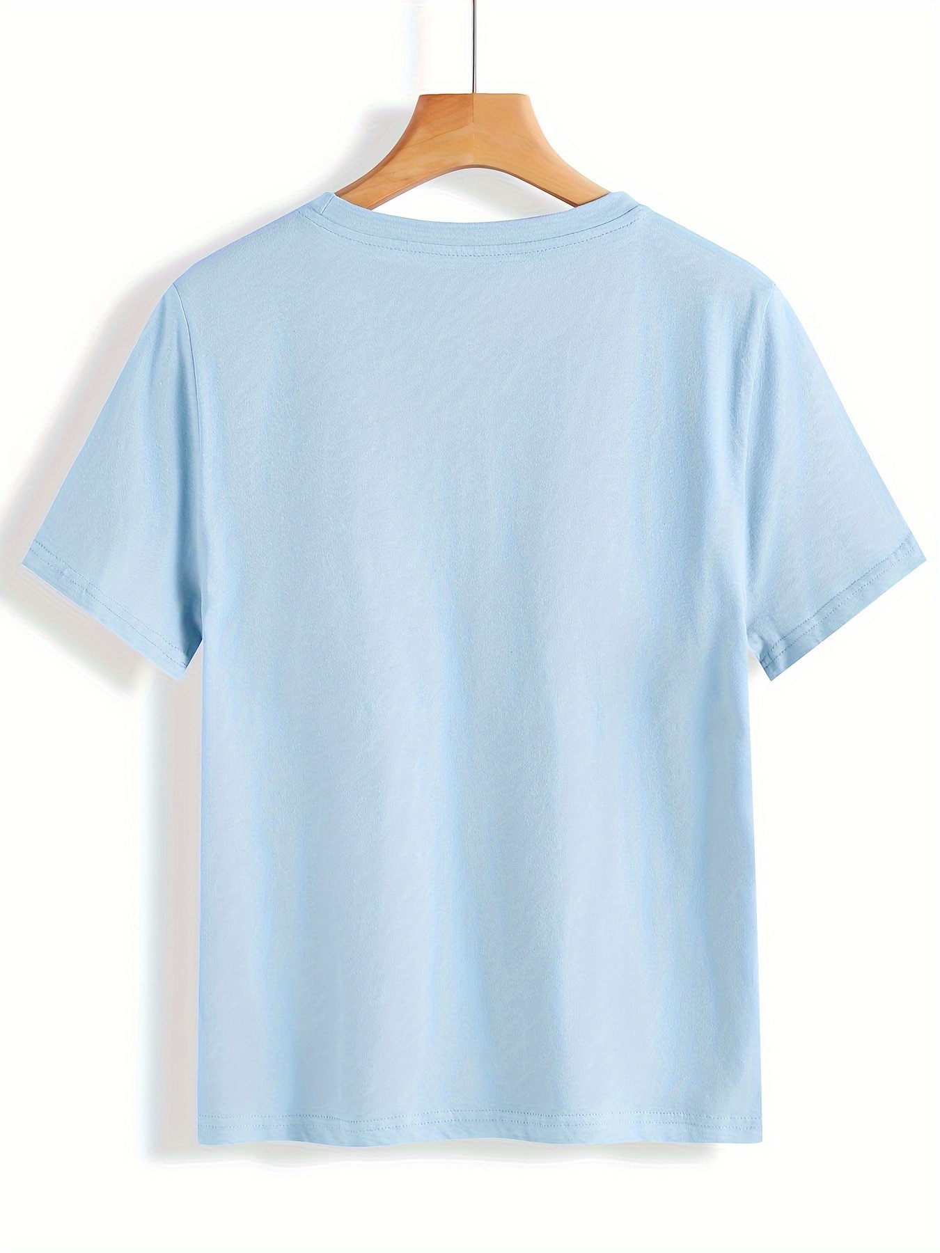 Plus Size Solid Simple Crew Neck T-Shirt, Casual Short Sleeve Top For Spring & Summer, Women's Plus Size Clothing