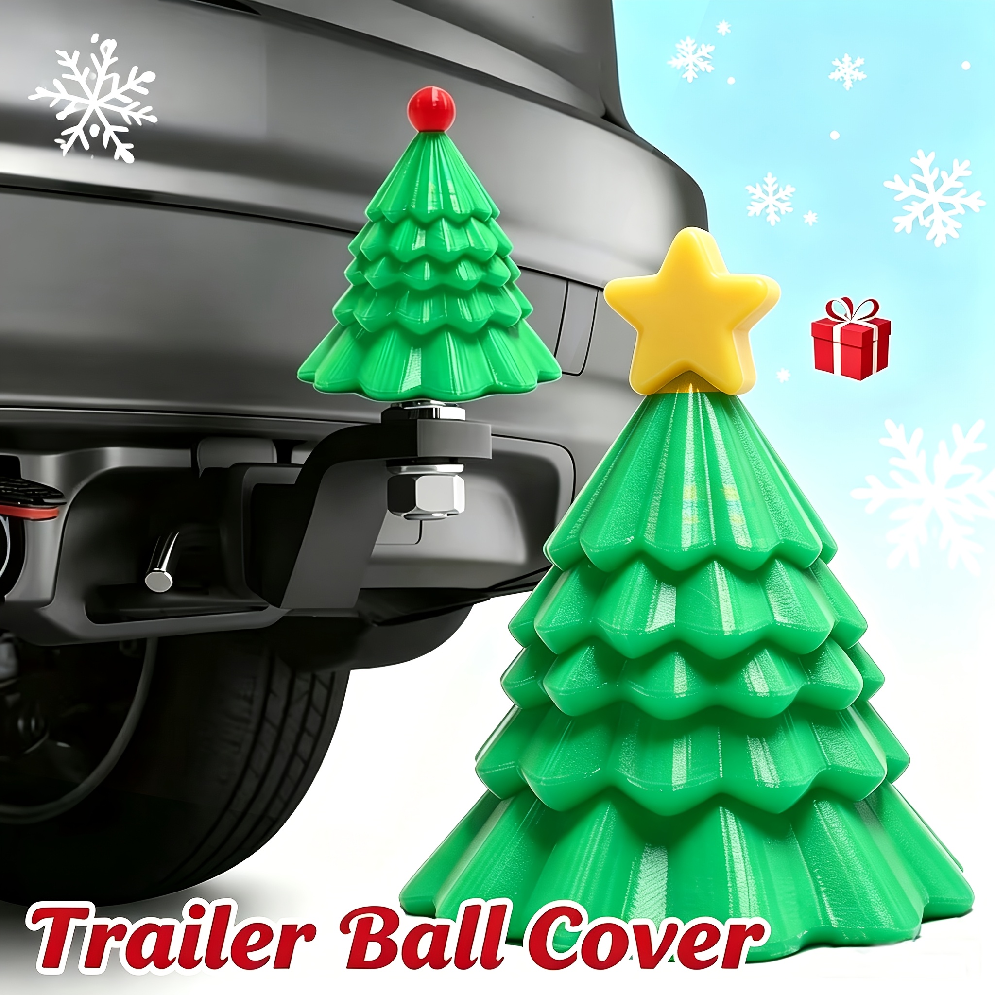 TEMU 1 stuks Kerstboom Aanhanger Balhoes, Geschikt voor Aanhanger Haken, Auto, SUV, Truck Haak Beschermer, Verbeterende Voertuig Zichtbaarheid, Kerst