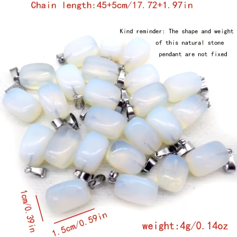 18pcs Natural Stone Bohemian Irregular Square Pendants