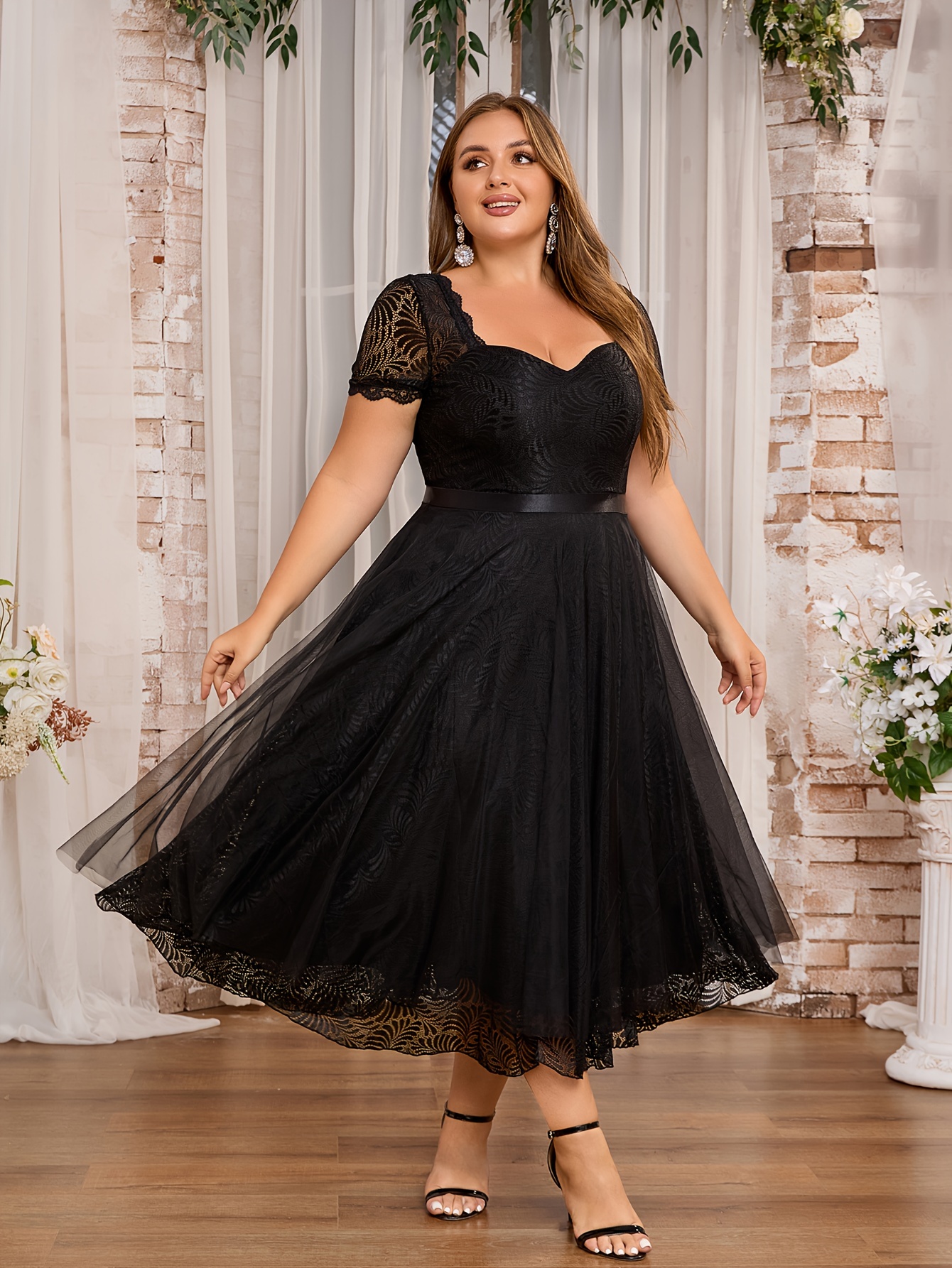 plus size plus size womens lace trim bridesmaid dress - Temu United Arab  Emirates