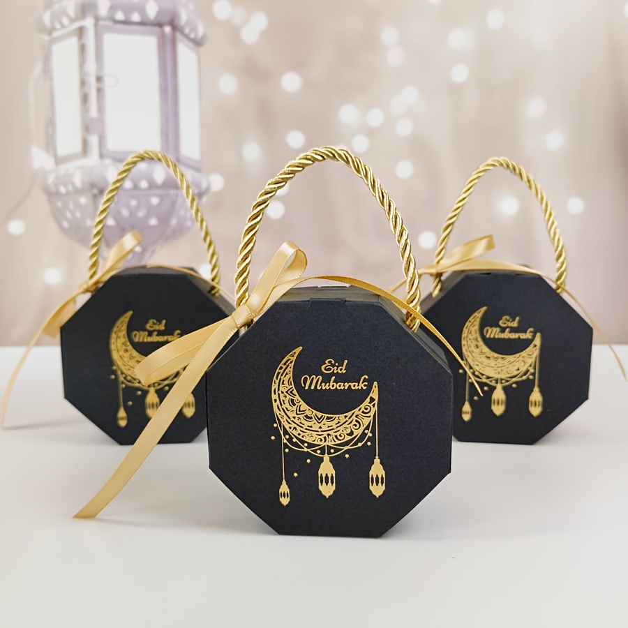 

5pcs Candy Gift Boxes, Ramadan Paper Favor Boxes, Eid Al-fitr Suhoor Dessert Table Decorations, No Electricity Needed, With Party Supplies For Holidays