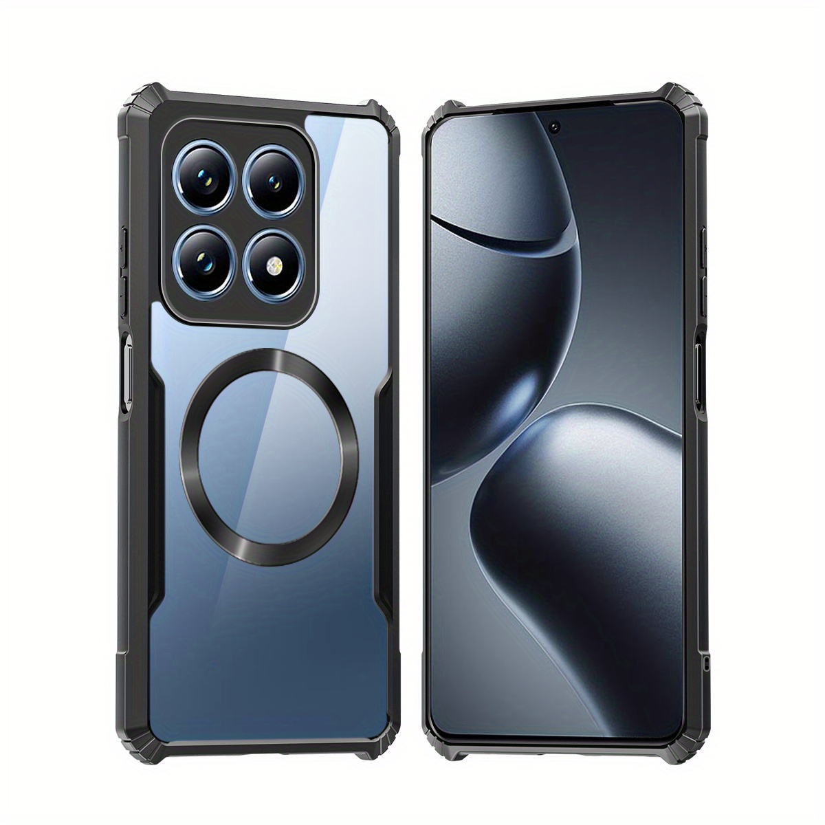 TEMU Compatible With Xiaomi 14t 5g Phone Case Magnetic Casing Shockproof Soft Cover Acrylic Transparent Back Camera Protection Shell
