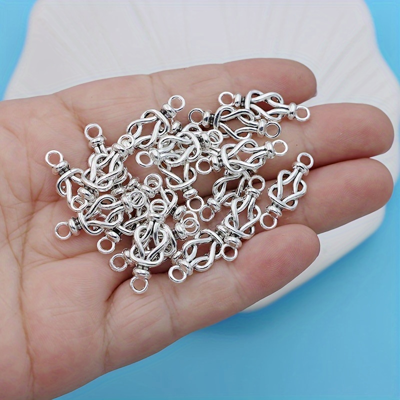 

15pcs Knot Heart Connectors - Antique Silvery Plated Zinc Alloy Charms For Making, Necklace & Earring Pendants