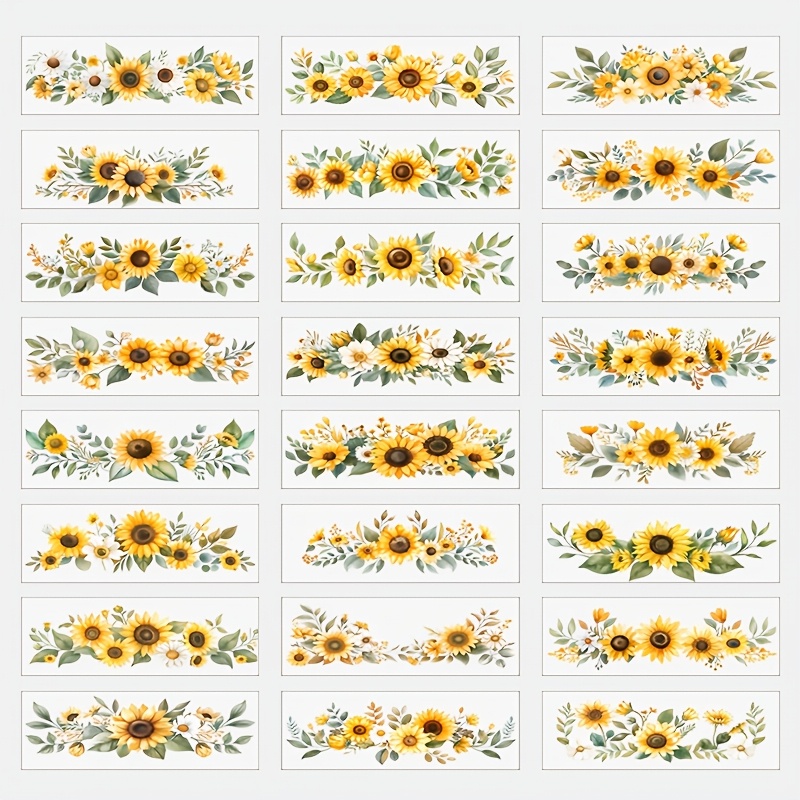 TEMU Set de Stickers de Transferencia UV DTF con Tema Floral | 24 Estilos de Patrones de en Acuarela. para Decoración del Hogar. Ideal para Decorar
