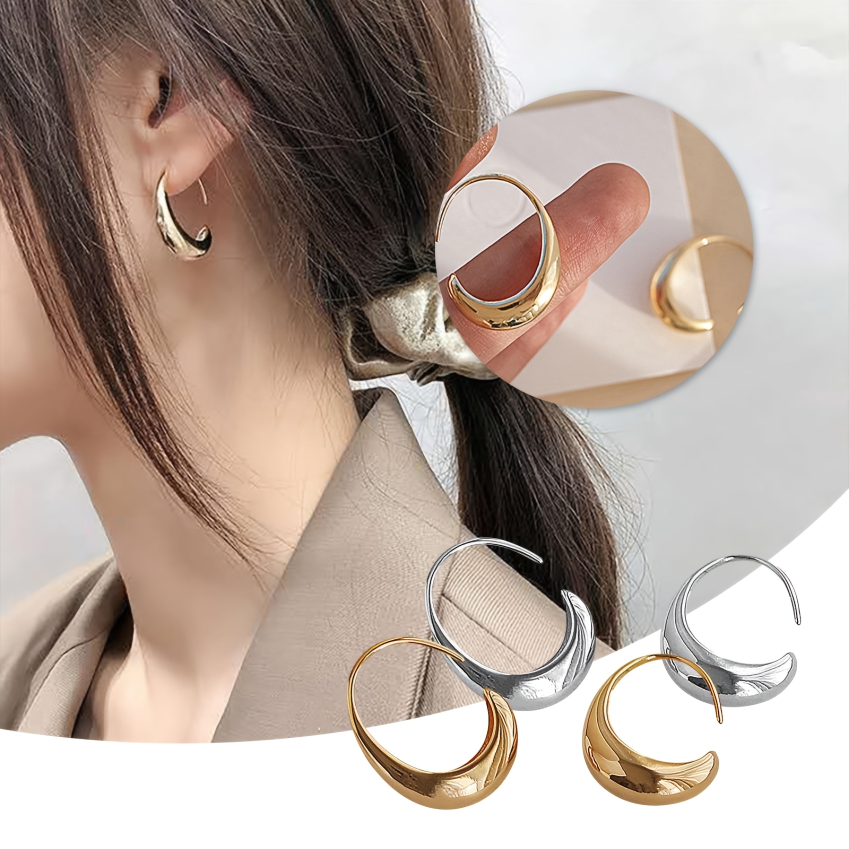 

Teardrop Hoop Earrings For Women, S925 Lightweight Thick Trendy Small Fashion Jewelry, Temperament Elegant Earrings Small Earrings For Women