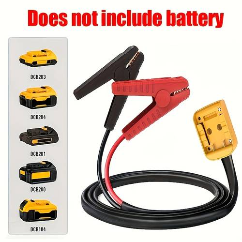 car jump starter cable with adapter suitable for dewalt 18v 20v dcb battery starter portable car battery pack does not jump cables does not battery abs material without battery