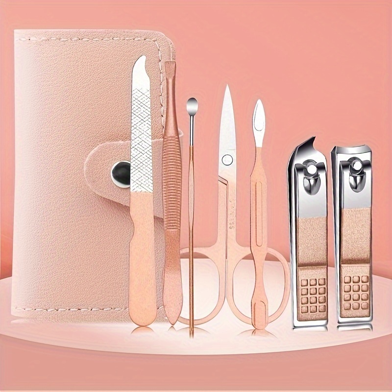 

7pcs Steel & Pedicure Set - Portable Kit Folding , -free, Battery-free