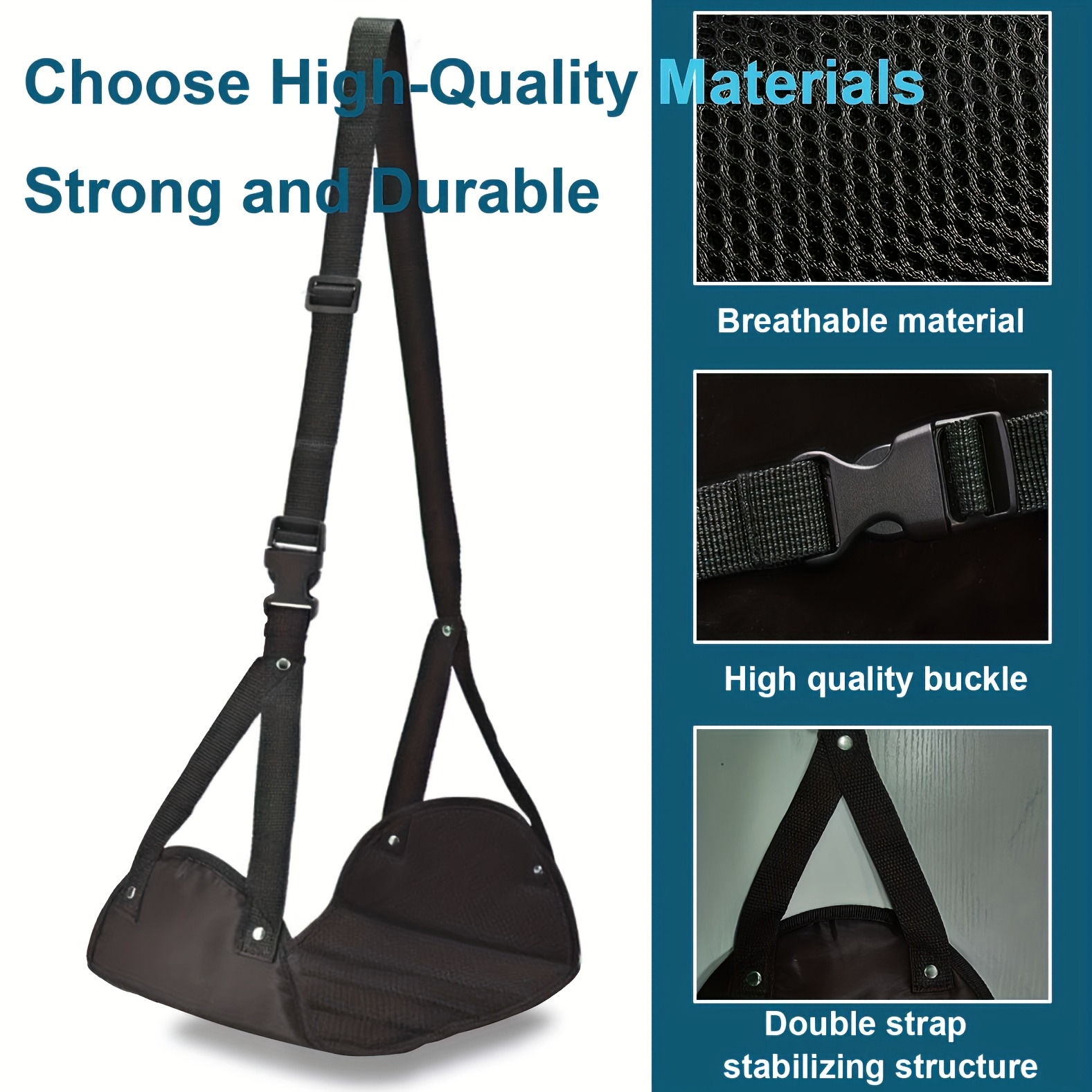 A Foot Hammock for Airplanes, Footrest, Travel Footrest for Flights, Hanging Leg Hammock with Straps, Portable Travel Accessory, Adjustable Height for Use in Planes, Trains, And Offices.