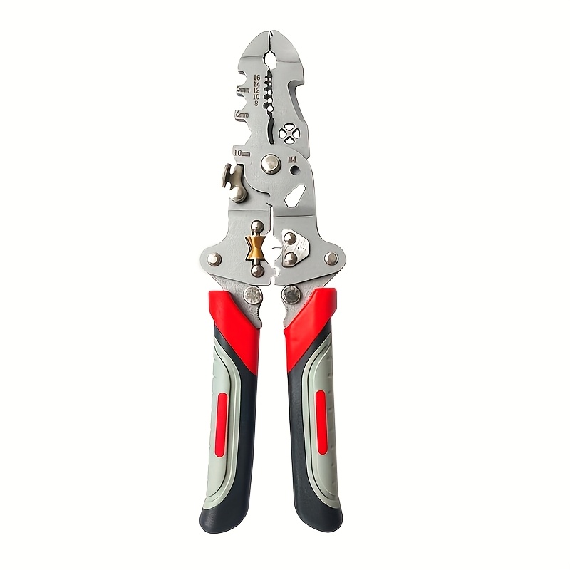 TEMU 1pc Folding Wire Stripper, New Model Electrician's Pliers, A Multifunctional Electrical Tool With Wire Stripping, Splitting, Cutting, Crimping,