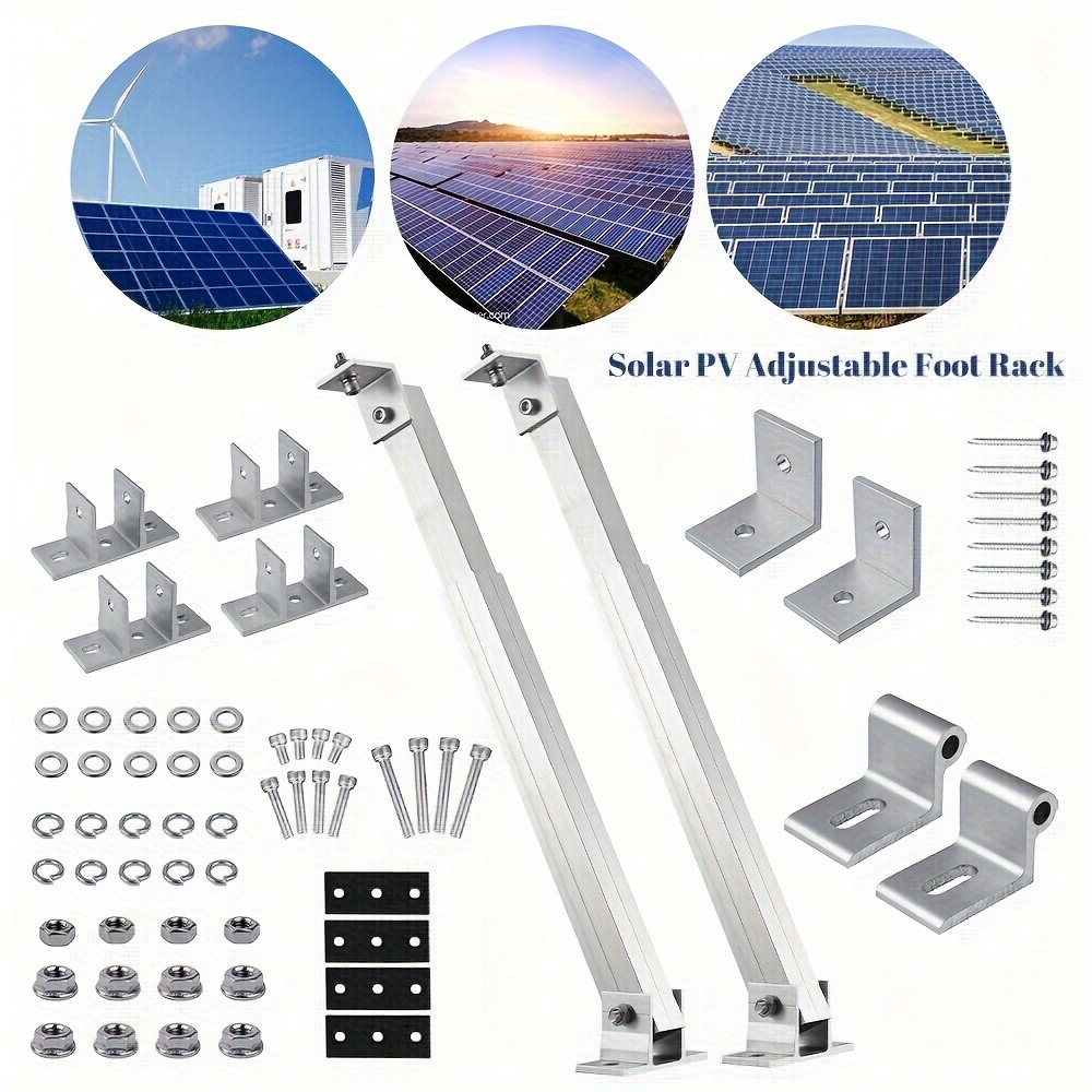 

2pcs Photovoltaic Installation , For And Rear Feet, Aluminum Alloy 15 °~30 ° For Panels Installed On Any For Rv, , , Any Off- Systems, Mountings