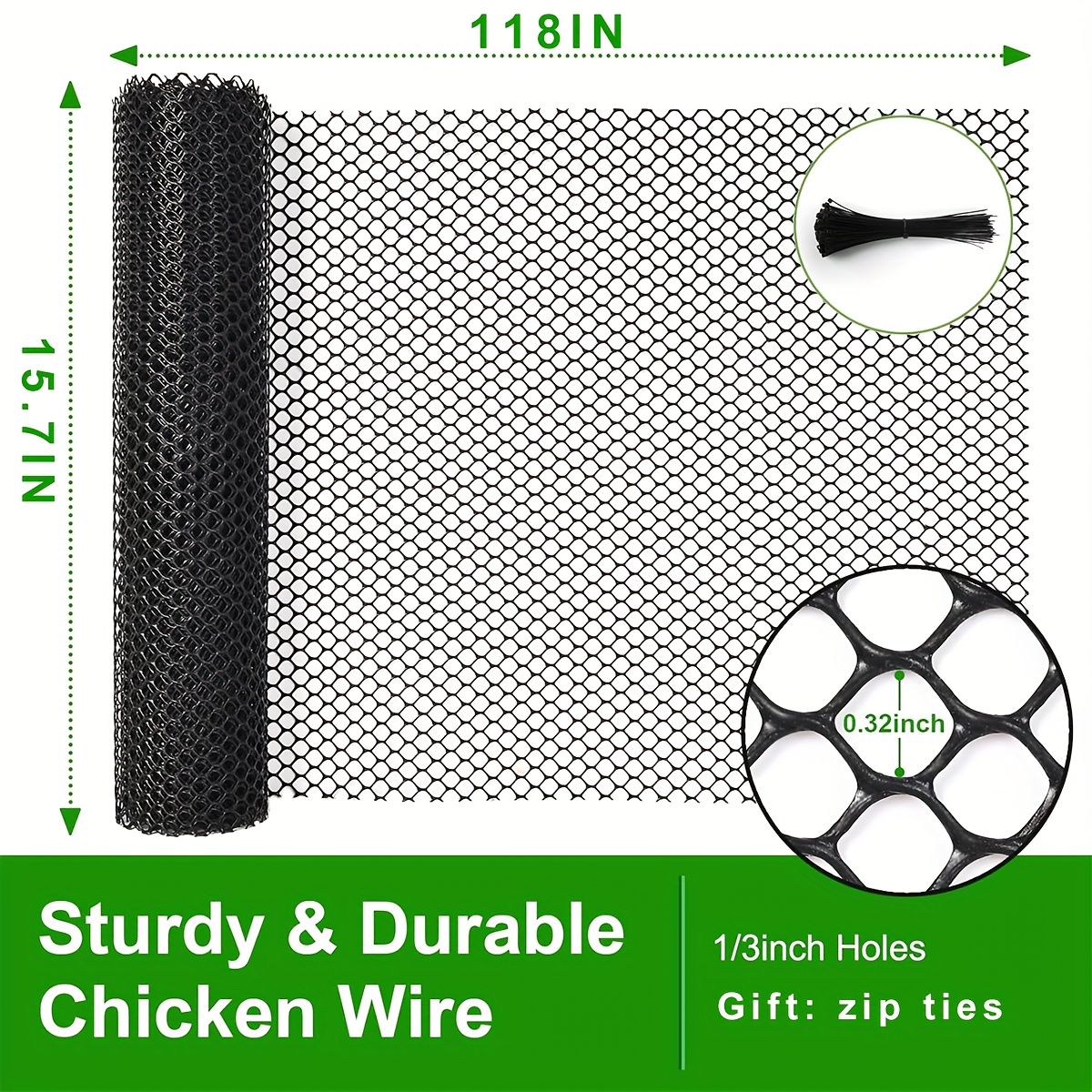 TEMU Premium Durable Plastic Net: Suitable For Cat Cages Dog Kennels Chicken Coops Pet/poultry Houses, Plant/garden Nets Plant Support/protection