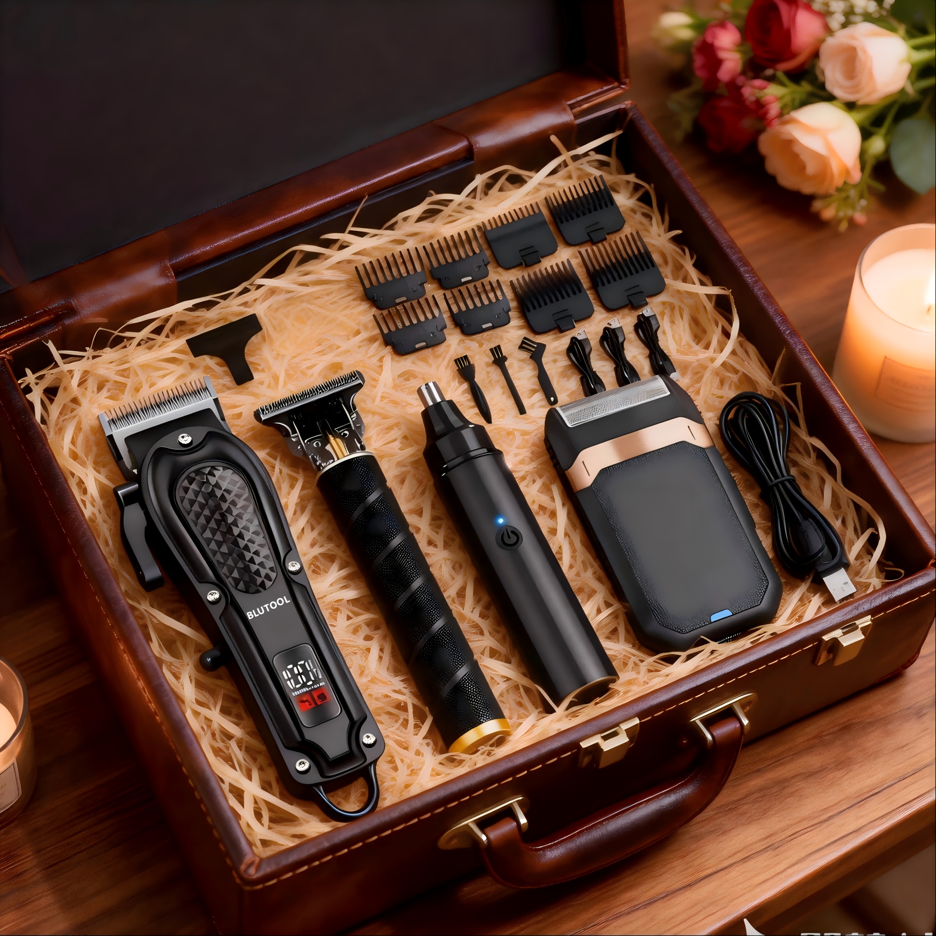 Black-4pcs Hair Clipper Set
