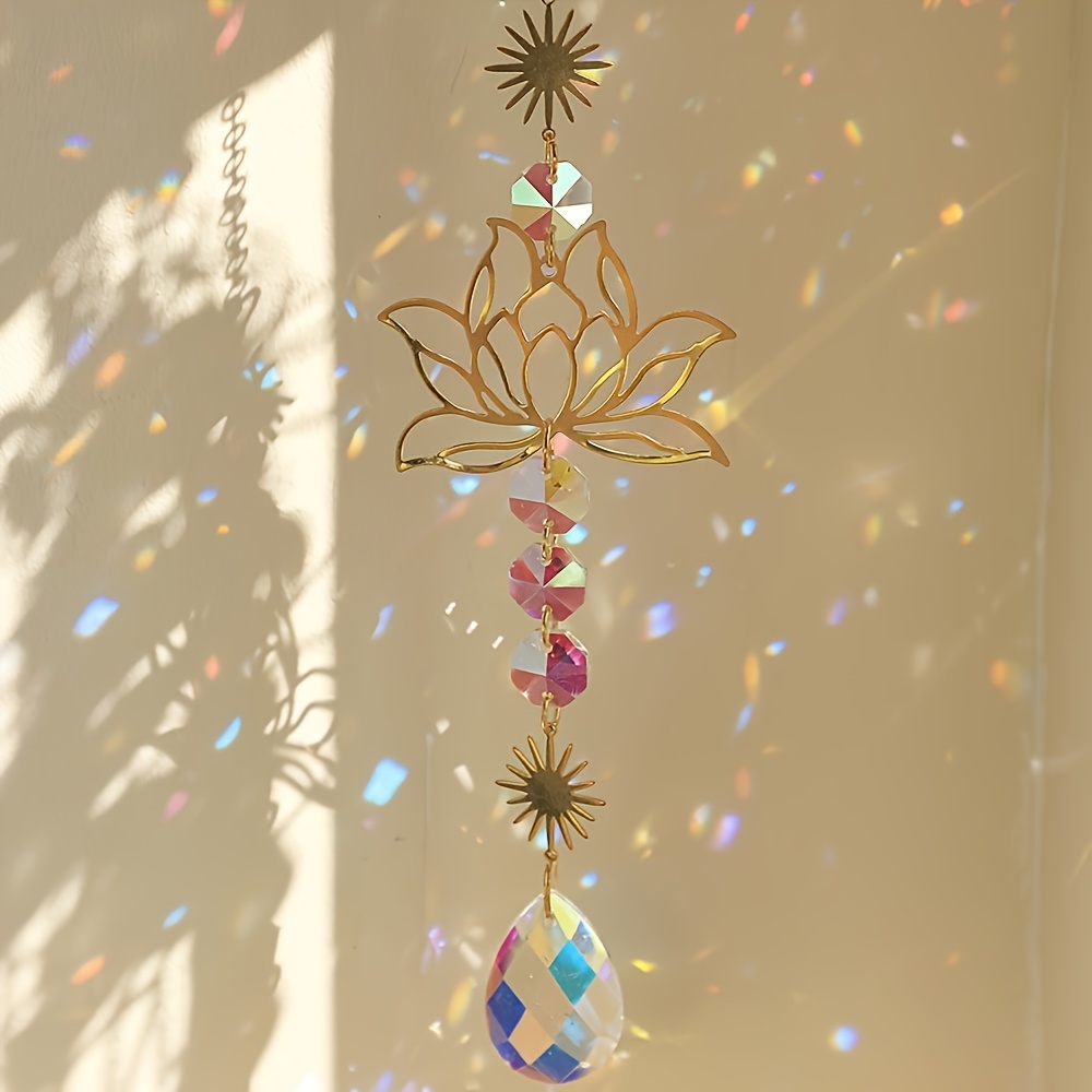 E-shop Goldene Seerosenblüte Kristall Sonnenfänger Exquisites Ornament~