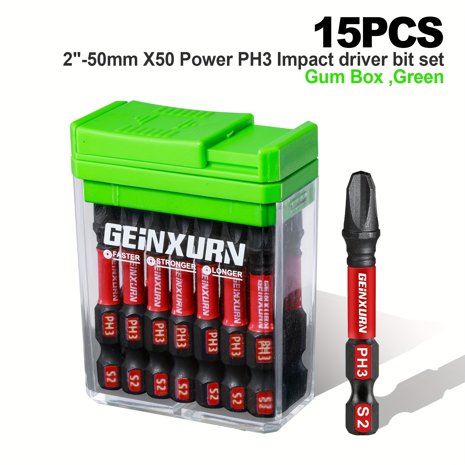 25 PC PH1 Phillips Screwdriver Bits | 2" Impact Ready Insert Bits For Power Tools