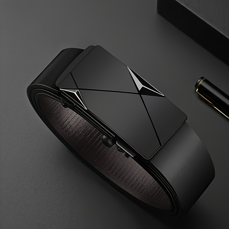 Image of 1/3pcs Men's Belt Set 2024 New Model, Men's Toothless Inner Wear, Automatic Belt For Business And Leisure, No Tail Strap Leakage
