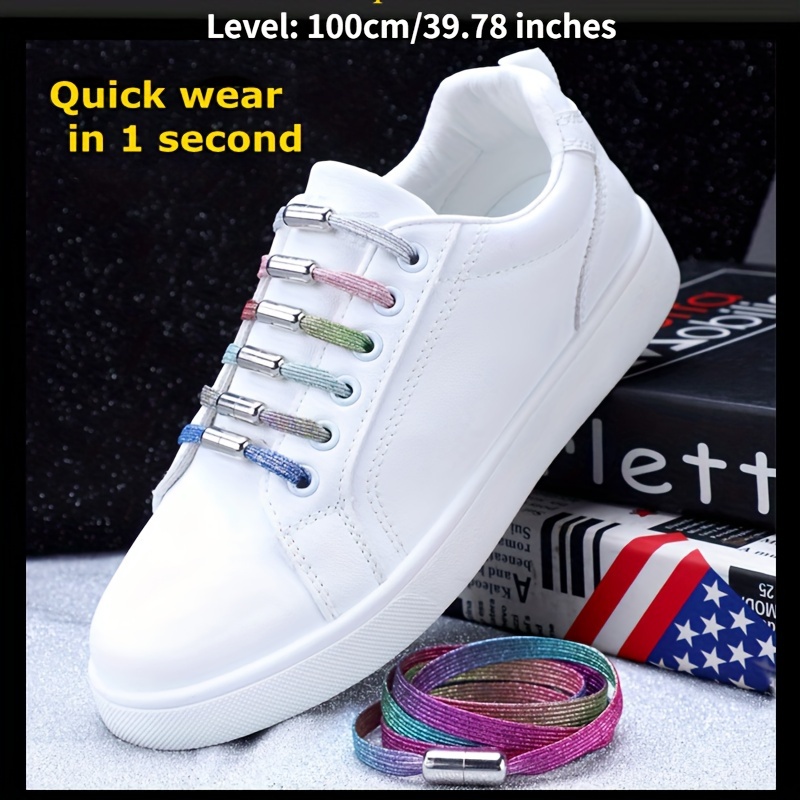1 Pair Of Adjustable Elastic Colored Laces, Loafers For Adults, The Elderly, The Comfort Level Can Be Freely Adjusted