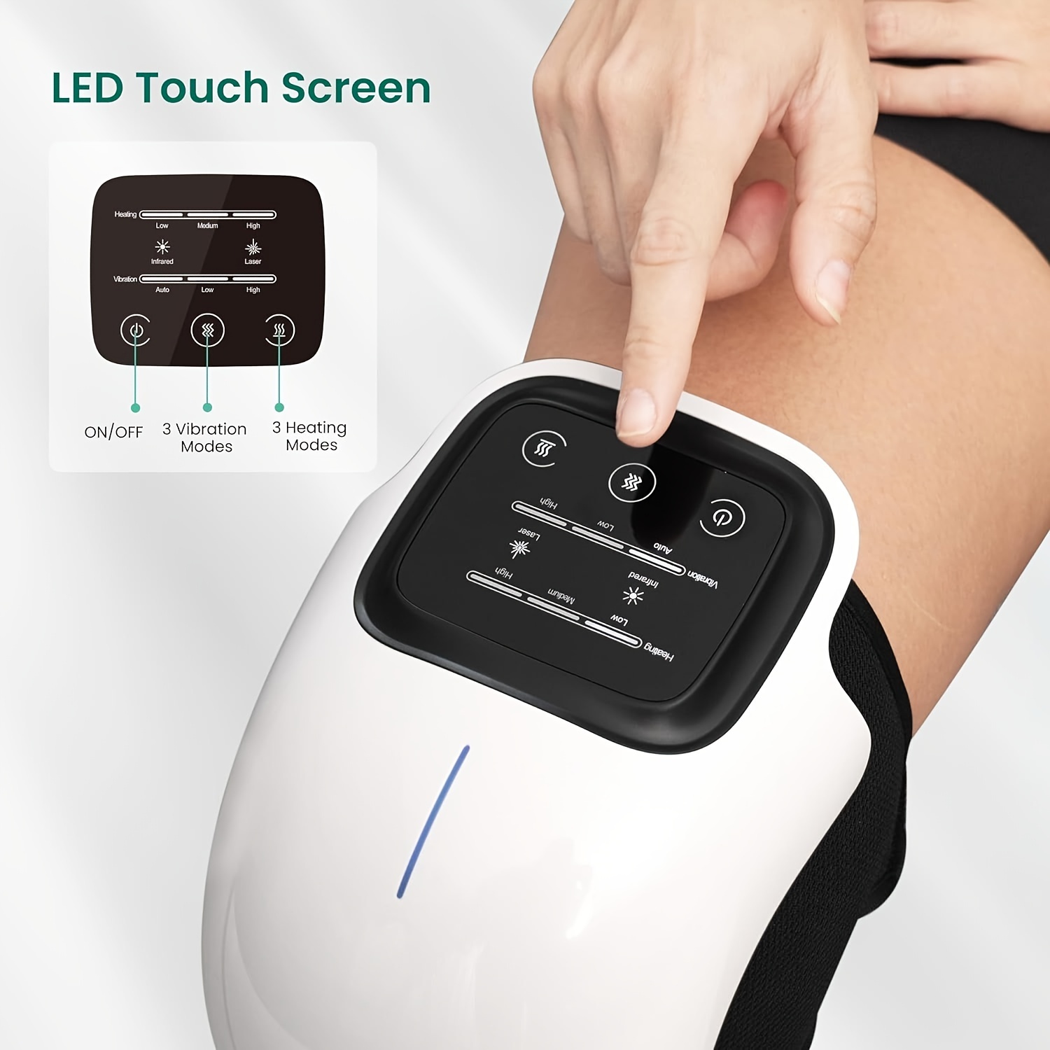 Smart Knee Massager With 3-Level Heating, Portable And Rechargeable, Perfect For Elderly, Seniors, Women'S Gifts Men'S Gifts, Gift For Mother'S Day, Mother/Father
