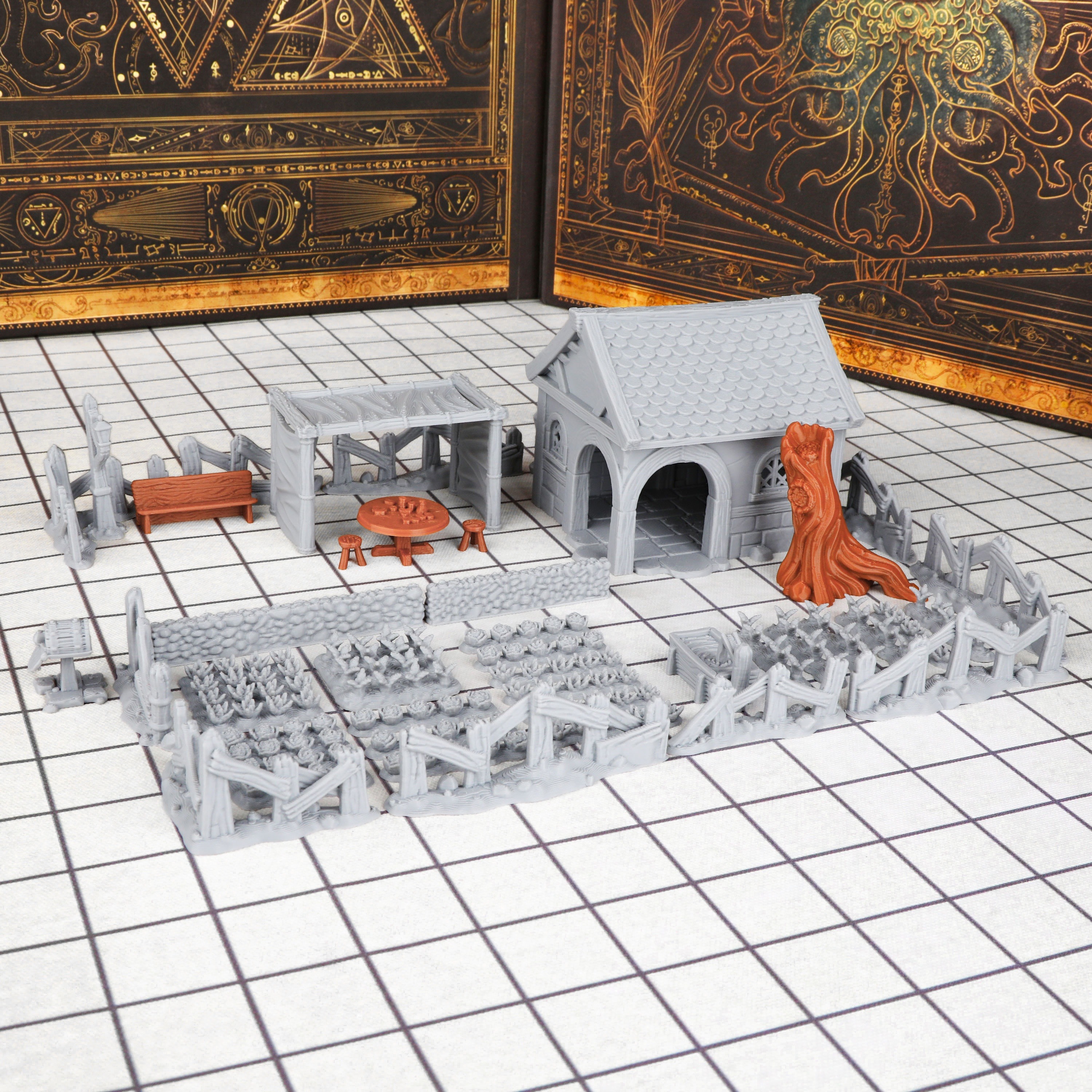 47Pcs Miniature Village Yard Terrain Building Set
