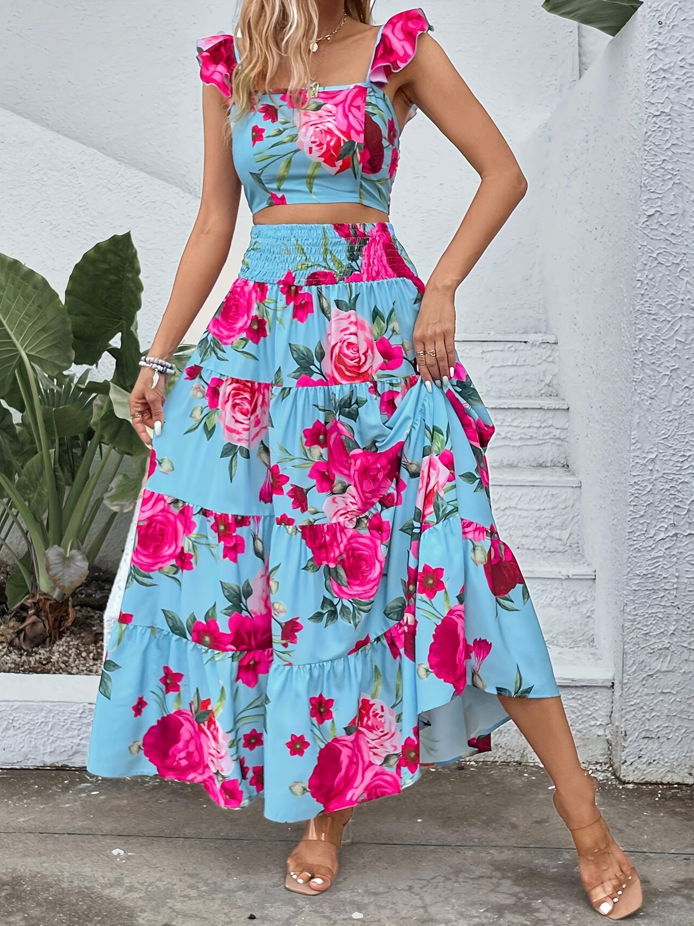 Faldas Bonitas Conjunto De Falda Larga Y Blusa Conjuntos De Falda