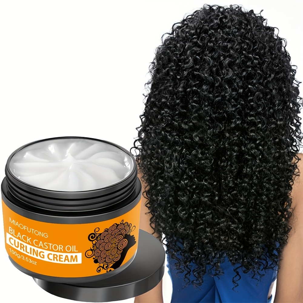 TEMU Black Castor Oil Defining Cream - Long-lasting Control And Moisture For All Hair Types, Ideal For Dry And Curly Hair