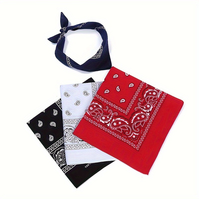 E-shop 4 Stück Hip Hop Dance Bandana Unisex Quadratisches Outdoor Fahrradschal Vintage Western Cowboy Bandana