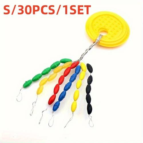 item picture 30 300pcs high quality rubber buoy stoppers space saving oval limit connector color 30 in 1 fishing accessory buoy sizes without battery
