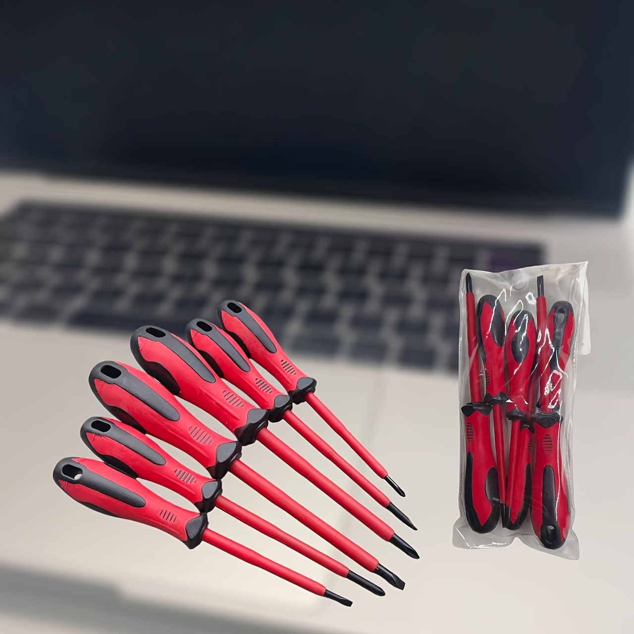 TEMU Set di 6 cacciaviti multiuso con impugnature ergonomiche a cuscino, con punte a croce e piatte a uso, set di utensili versatili per fai da te,