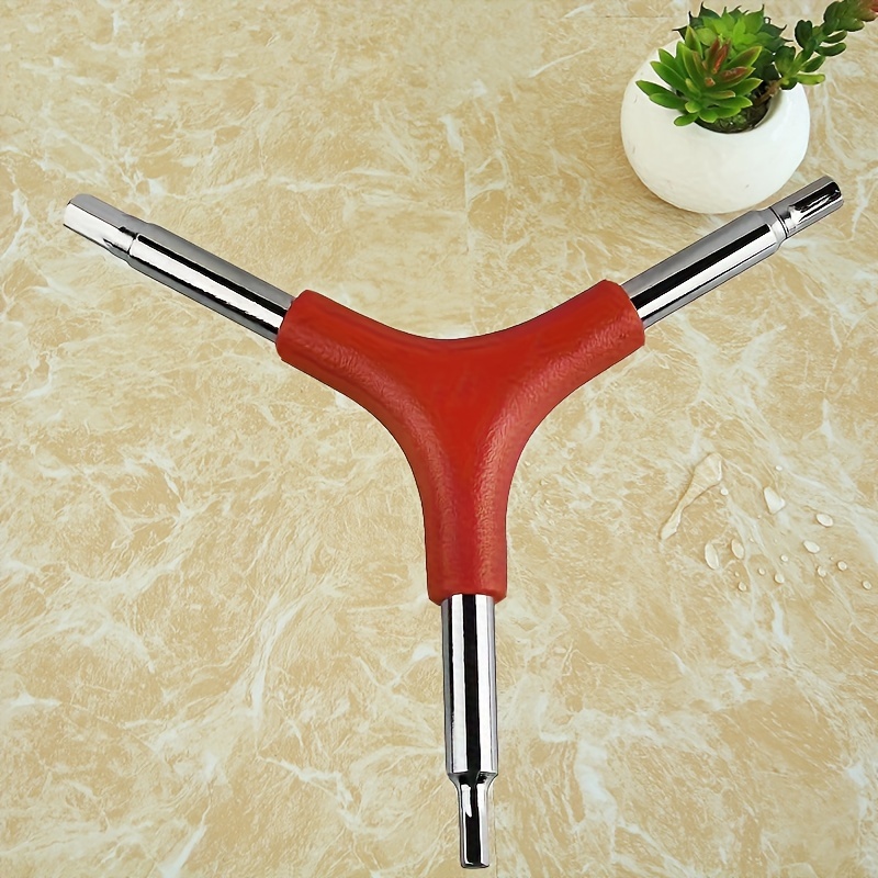 

1pc Triangle External Hexagon Socket 3 Prong Hexagonal Wrench, Mountain Bike Bicycle Repair Installation Tool 4/5/6mm Red Handle Wrench