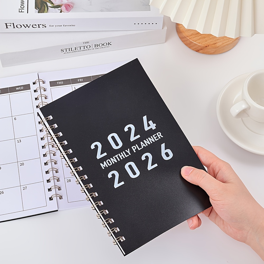 

2024-2026 3-year Monthly Planner With Pvc Waterproof Cover - Spiral Bound Durable Calendar Notebook & Organizer With To-do List - Ideal For Personal & Professional Daily Life Planning (black)