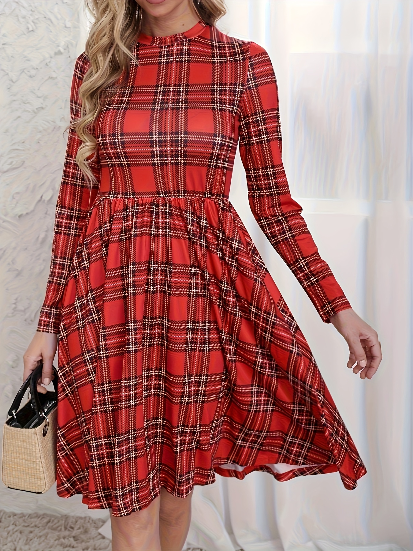 check a line dress GEO CHECK A-LINE DRESS  DAKS