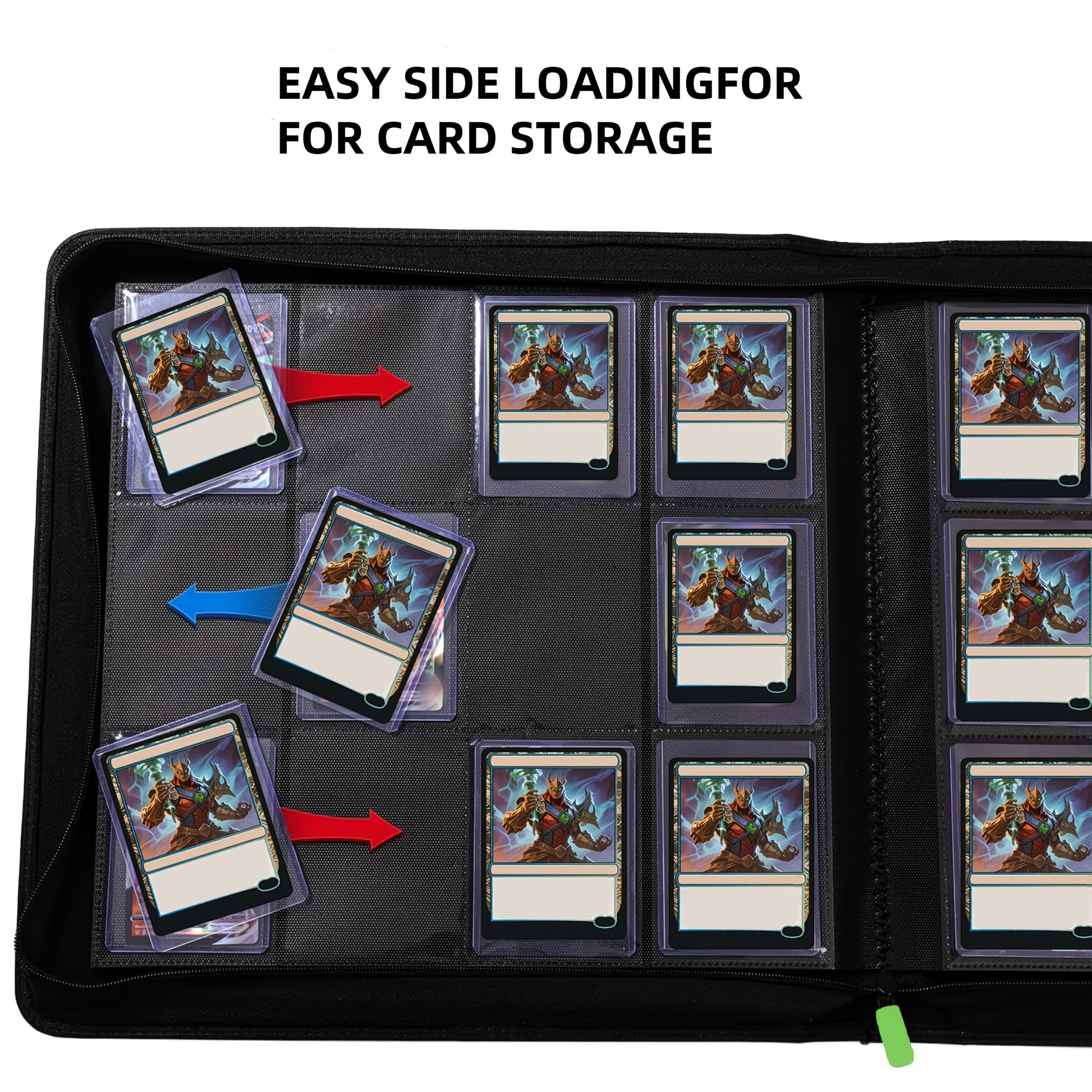 magic card binder Premium 12 Pocket Sideload Trading Card Binder, 480 Cards For Sports, TCG & Mtg. | Color: Black | Size: Os main image 0