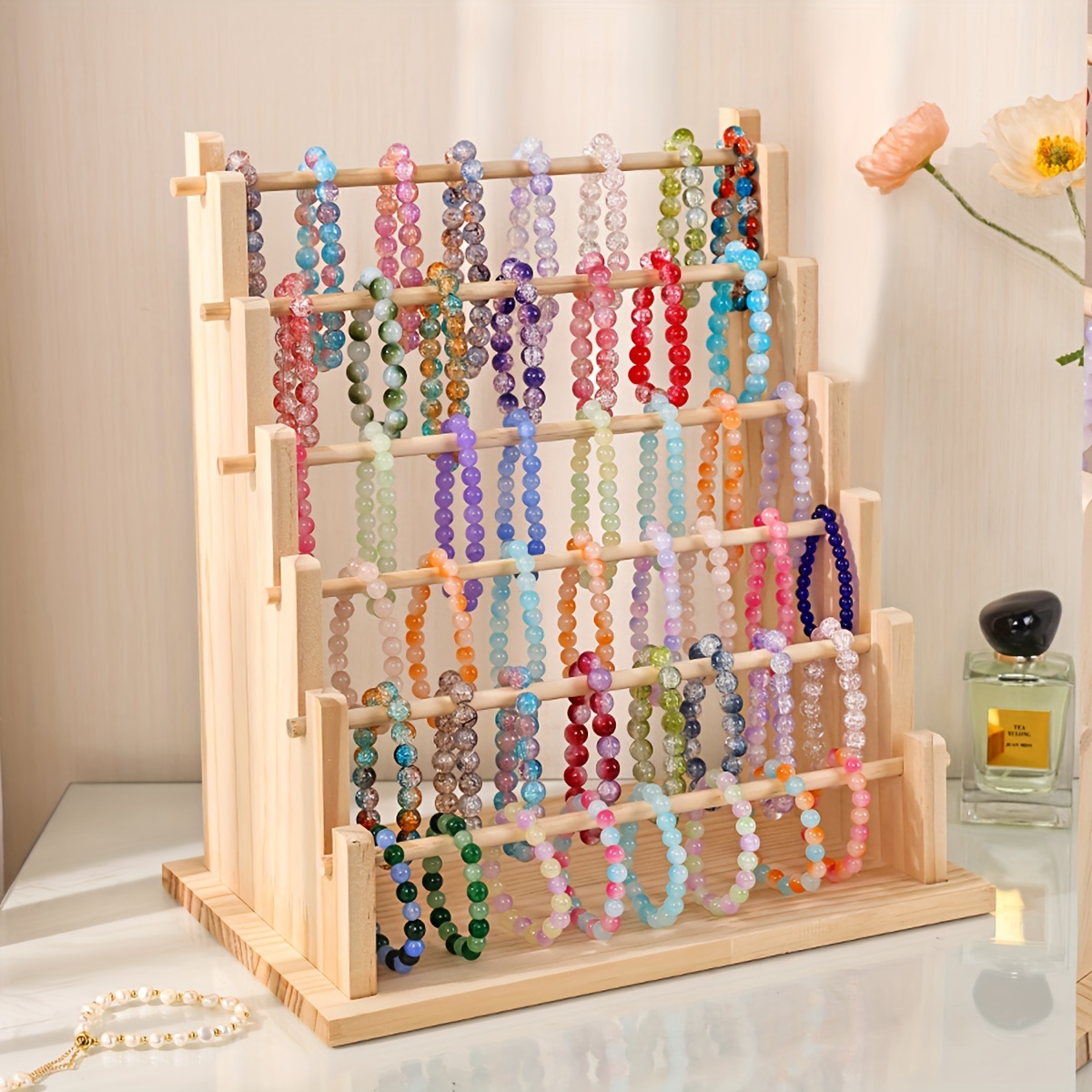 

Versatile Wooden Jewelry Organizer - Multi-layer, Detachable Storage Rack For Bracelets, Necklaces & Hair Accessories - Easy Assembly Display Stand Jewelry Organizer Storage Jewelry Storage Organizer