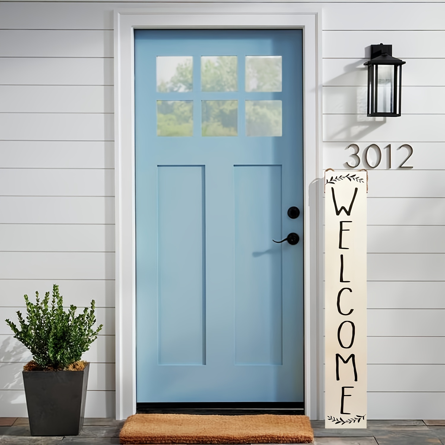 Welcome to Our Home Porch Leaner Sign, Front Door Sign