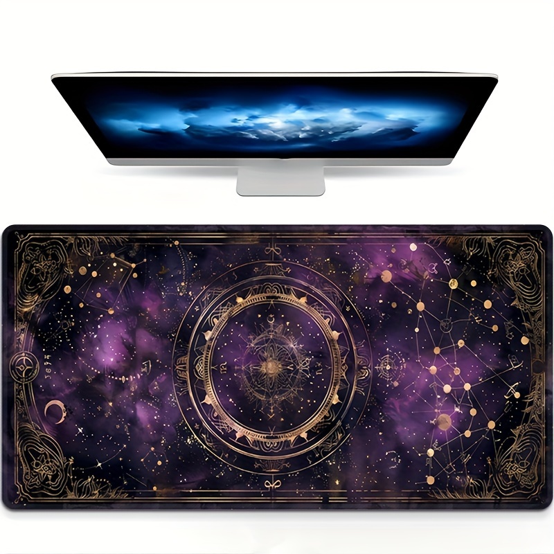 

Gaming Mouse Pad With Purple Star Moon Card Reading Design - Oversized, Non-slip Rubber Base For Esports & Office Use - Durable Keyboard Mat, Ideal Gift For Teens, Boyfriends, And Girlfriends