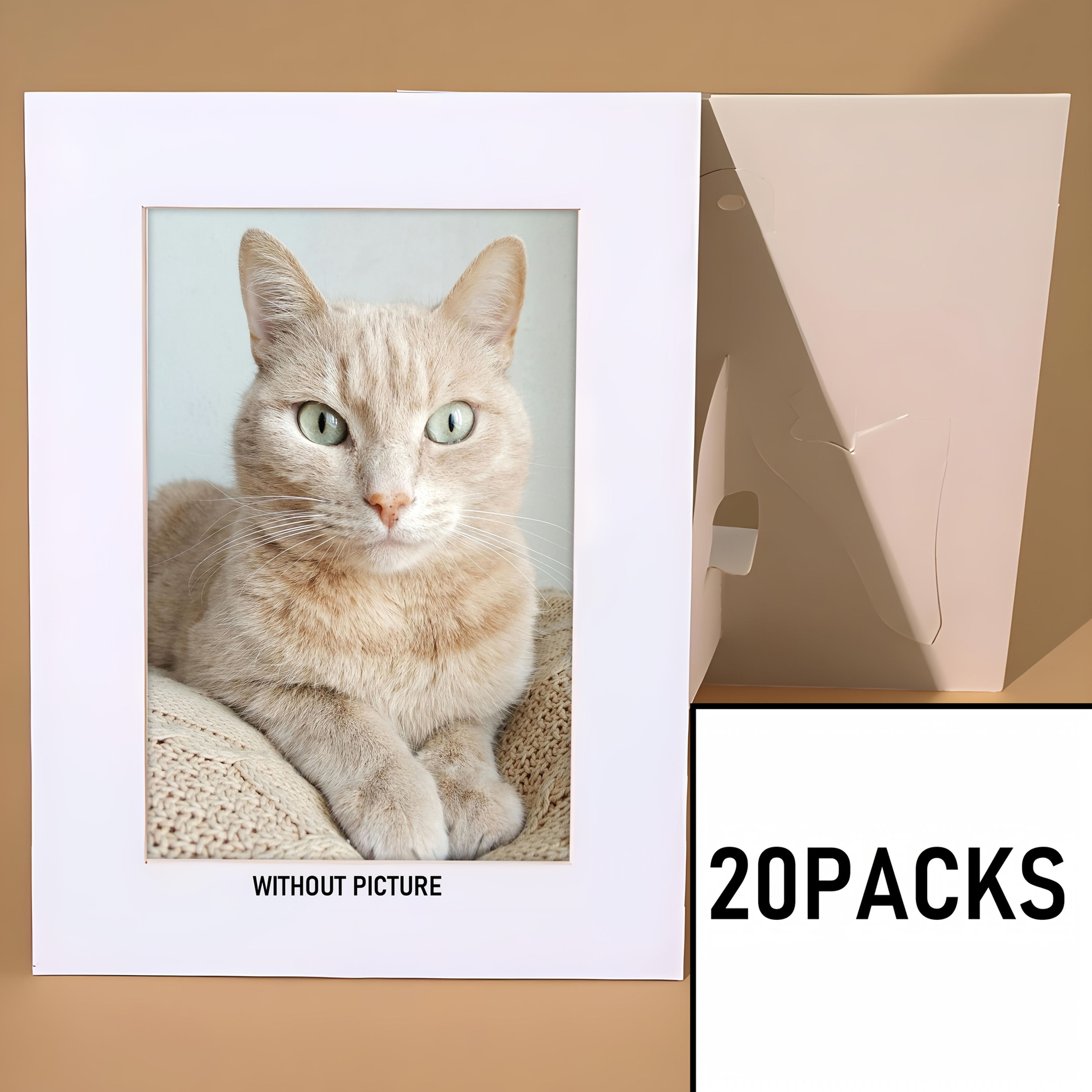 TEMU 20pcs Upunique 8x10 Inch White Paper Photo Frames, Paper Cardboard Combination Set, Photo Frames, Fashionable Bracket Style Paper With Stand