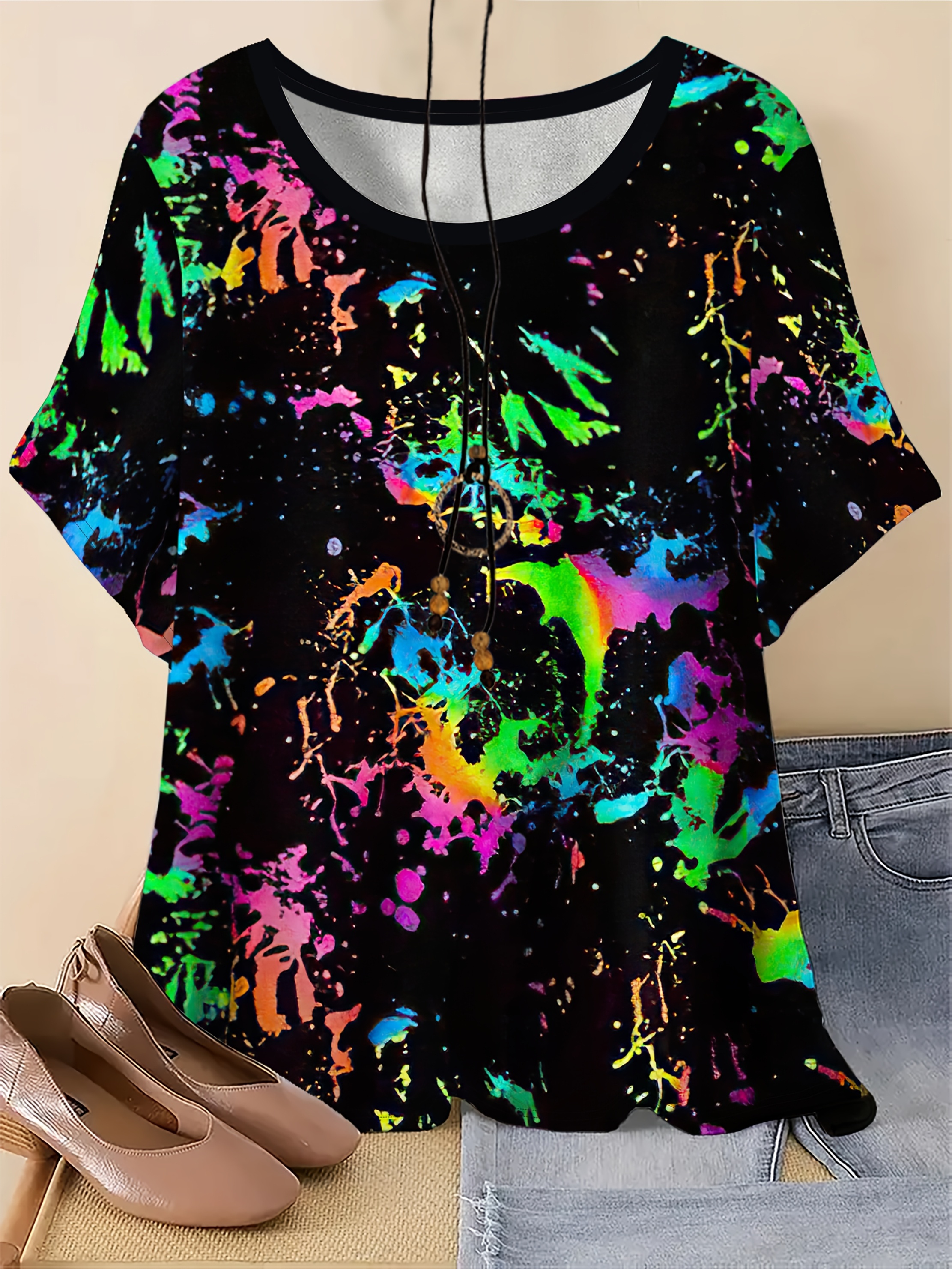 paint splatter shirt sold on Temu United States