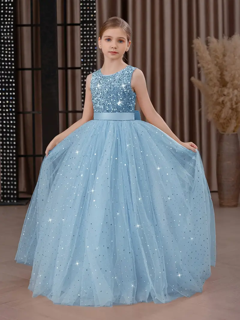 tween girl christmas dress Tween Girl Sequin Cold Shoulder Mermaid Hem Dress